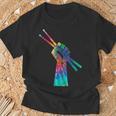 Drummer Drum Kit Tie Dye Hippie Drummer T-Shirt Gifts for Old Men