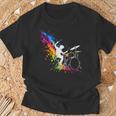 Drummer Silhouette Drum Kit Splatter Art T-Shirt Gifts for Old Men
