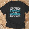 Education Is Important But Swimming Is Importanter Swimmer T-Shirt Gifts for Old Men Education Is Important But Swimming Is Importanter Swimmer T-Shirt Gifts for Old Men