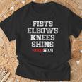 Fist Elbows Knees Shins Martial Arts Muay Thai T-Shirt Gifts for Old Men