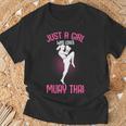 Just a Girl Who Loves Muay Thai Kids Girls T-Shirt Gifts for Old Men