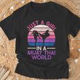 Just A Girl In A Muay Thai World Muay Thai Boxing T-Shirt Gifts for Old Men