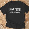 Love God Love Swimming Swim With Jesus For Christian Athlete T-Shirt Gifts for Old Men Love God Love Swimming Swim With Jesus For Christian Athlete T-Shirt Gifts for Old Men