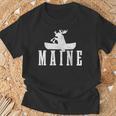 Maine Canoe Kayak Moose USA America Souvenir T-Shirt Gifts for Old Men
