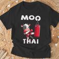 Moo Thai Muay Thai Thai Boxing For Kids Muay Thai Cow T-Shirt Gifts for Old Men