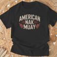 Muay Thai American Nak Fighter Identity Boxing Proud Sport T-Shirt Gifts for Old Men