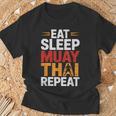 Muay Thai Fighter Eat Sleep Repeat Lifestyle Training T-Shirt Gifts for Old Men