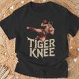 Muay Thai Fighter Tiger Knee Vintage Distressed Badge T-Shirt Gifts for Old Men