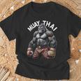 Muay Thai Gorilla Strength Power Fighter T-Shirt Gifts for Old Men Muay Thai Gorilla Strength Power Fighter T-Shirt Gifts for Old Men