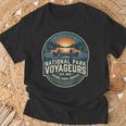 National Park Voyageurs Retro Sunset Canoe Paddling Badge T-Shirt Gifts for Old Men National Park Voyageurs Retro Sunset Canoe Paddling Badge T-Shirt Gifts for Old Men