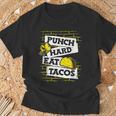 Punch Hard Eat Tacos Professional Boxer Muay Thai Boxing T-Shirt Gifts for Old Men