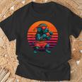Retro Dog With Gloves Muay Thai Fighter T-Shirt Gifts for Old Men