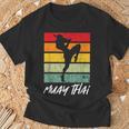 Retro Muay Thai Vintage MMA Martial Arts Thailand Boxing T-Shirt Gifts for Old Men