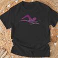 Silhouette Icon Swimmer Stuff Girls Swimming T-Shirt Gifts for Old Men