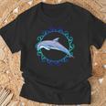 Swimming Dolphin Maori Sun Tribal Waves 2-Sided T-Shirt Gifts for Old Men