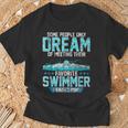 Swimming Parent Swimmer Mom Dad My Favorite Swim Meet T-Shirt Gifts for Old Men