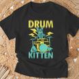 Women's Cute Drummer Cat Drum Kitten T-Shirt Gifts for Old Men