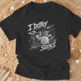 Women's Drum Kit I Destroy Silence Art T-Shirt Gifts for Old Men