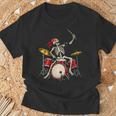 Women's Skeleton Drummer Skull Drum Kit Halloween T-Shirt Gifts for Old Men