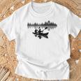 Canoe Silhouette Forest Lake Reflection T-Shirt Gifts for Old Men Canoe Silhouette Forest Lake Reflection T-Shirt Gifts for Old Men