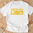 Drum Kit Band Drumming Drumsticks Musical Drums T-Shirt Gifts for Old Men