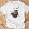 Drummer Drum Kit Raglan Baseball Tee T-Shirt Gifts for Old Men Drummer Drum Kit Raglan Baseball Tee T-Shirt Gifts for Old Men