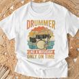 Drummer Like a Musician Only On Time Vintage Sunset Drum Kit Raglan Baseball Tee T-Shirt Gifts for Old Men Drummer Like a Musician Only On Time Vintage Sunset Drum Kit Raglan Baseball Tee T-Shirt Gifts for Old Men