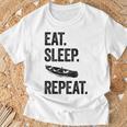 Eat Sleep Canoe Repeat Canoeing Outdoors Raglan Baseball Tee T-Shirt Gifts for Old Men
