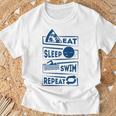 Eat Sleep Swimming Repeat Swimming T-Shirt Gifts for Old Men