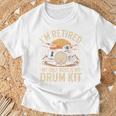 I'm Retired My Only Boss Is My Drum Kit Drums Drummer T-Shirt Gifts for Old Men