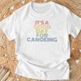 It's A Good Day For Canoeing Retro 70s Vintage Distressed Raglan Baseball Tee T-Shirt Gifts for Old Men