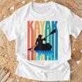 Kayaking Kayak Retro Art Canoe Raglan Baseball Tee T-Shirt Gifts for Old Men