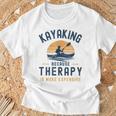 Kayaking Therapy Kayaker Canoe Paddle Lake River T-Shirt Gifts for Old Men