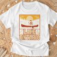 Lake Ontario Canoe Fishing Light House Sunset Retro Raglan Baseball Tee T-Shirt Gifts for Old Men Lake Ontario Canoe Fishing Light House Sunset Retro Raglan Baseball Tee T-Shirt Gifts for Old Men