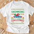 Swimming Christmas Party Swim Swimmer Christmas Ugly Style T-Shirt Gifts for Old Men Swimming Christmas Party Swim Swimmer Christmas Ugly Style T-Shirt Gifts for Old Men