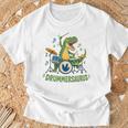 T-Rex Drumming With Drum Kit And Musical Notes T-Shirt Gifts for Old Men T-Rex Drumming With Drum Kit And Musical Notes T-Shirt Gifts for Old Men