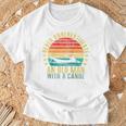 Never Underestimate An Old Man With a Canoe Retro Raglan Baseball Tee T-Shirt Gifts for Old Men