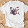 USA Patriotic Drum Kit American Flag Drum Set T-Shirt Gifts for Old Men USA Patriotic Drum Kit American Flag Drum Set T-Shirt Gifts for Old Men