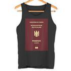 Deutscher Pass Reisepass Passport Kultur Reisen Deutschland Tank Top