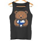 Finnische Wurzeln Bär Herz Finnischertolz Finnland Flagge Tank Top