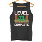 Gamer Kinder 13 Geburtstag Jungen 13 Jahre Level Complete Tank Top