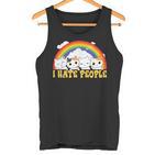 Niedliche Katze Regenbogen – I Hate People Tank Top