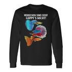 Aquarianer Aquaristik Aquarium Lustigerpruch Guppy Langarmshirts