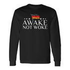 Awake Not Woke Anti-Zensur Redefreiheit Langarmshirts