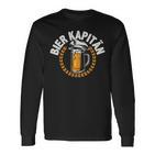 Bier Kapitän Lustig Bootauf Trinkpruch Herren Männer Langarmshirts