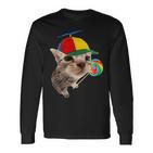 Dumme Katze Mit Lutscher-Meme Langarmshirts