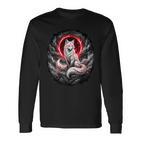 Japanischer Kitsune Wolf Mythologie Langarmshirts