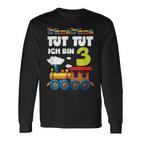 Kinder Ich Bin 3 Zug Tut Tut 3 Geburtstag Eisenbahner Langarmshirts