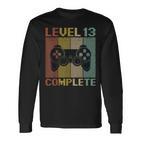 Level 13 Complete Gamer 13 Jahre Zocker Junge Geschenk Langarmshirts