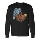 Lustiges Faultier Boulder Klettern Geschenk Langarmshirts